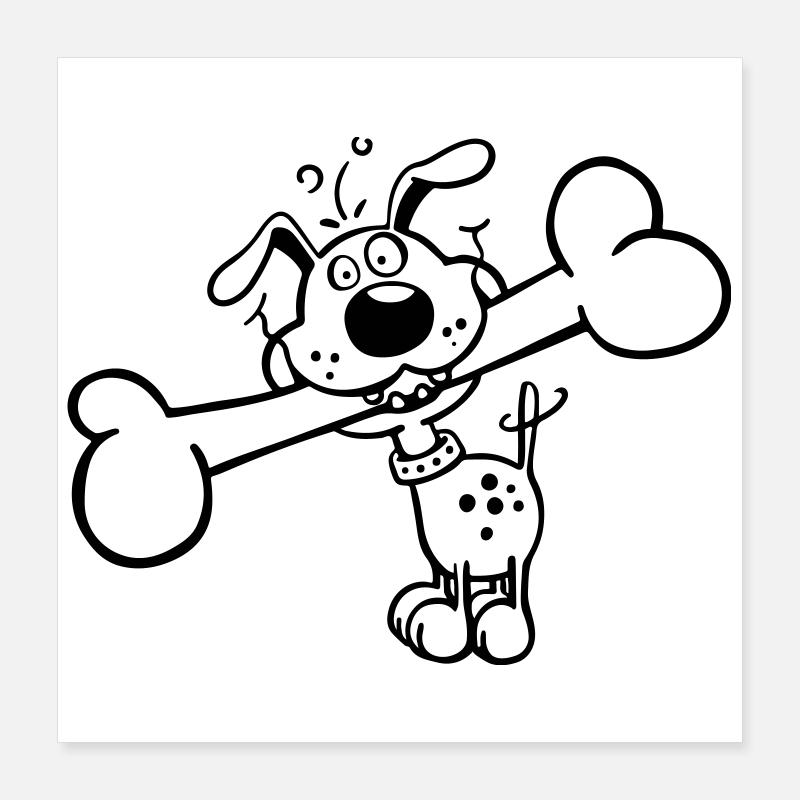 Drôle Chien Poster 40 x 40 cm