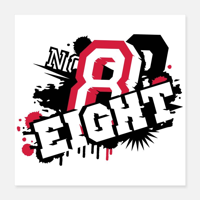 nombre élégant huit graffiti en 3D Poster 40 x 40 cm