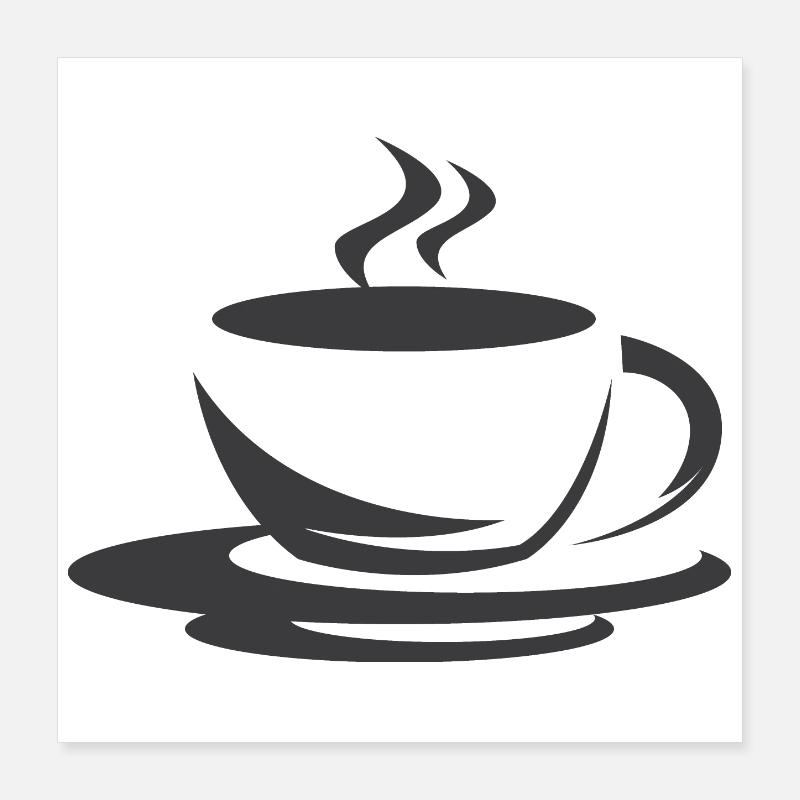coffee café coffee icon mug illustration icon Poster 16" x 16" (40x40 cm)