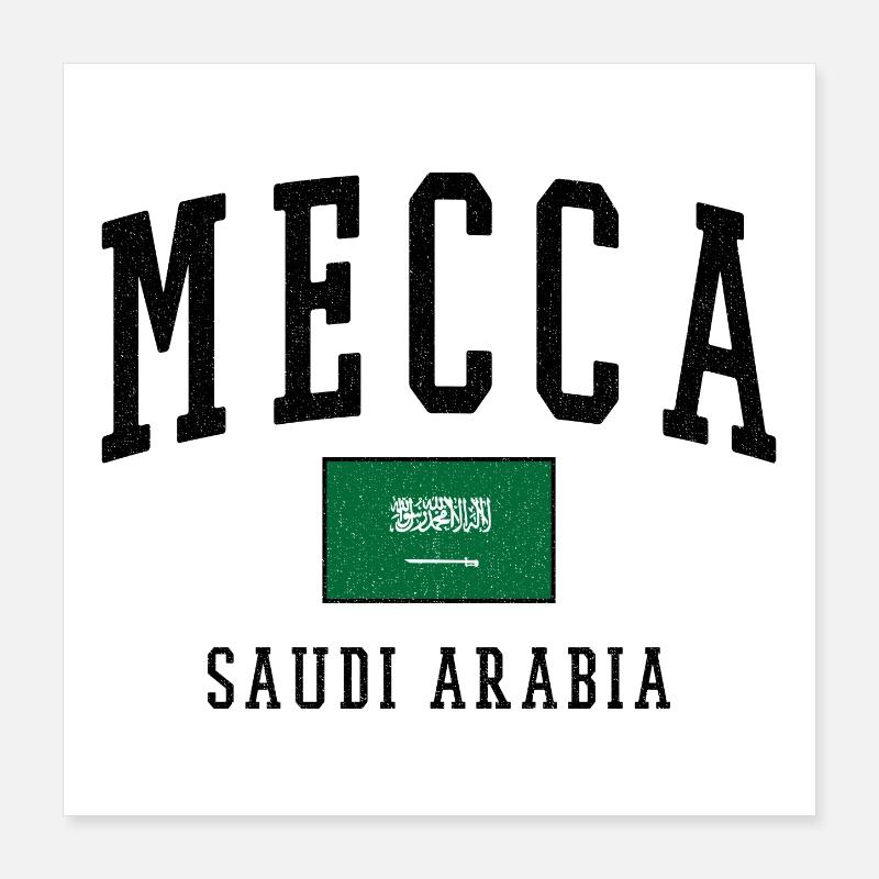 Mecca Saudi Arabien Flagge Design Poster 40x40 cm