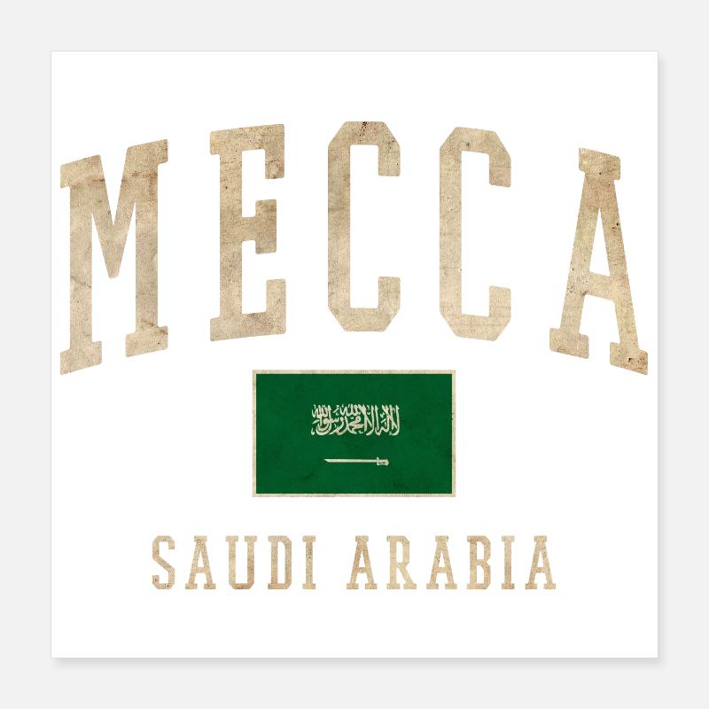 Mecca Saudisches Retro-Emblem Poster 40x40 cm
