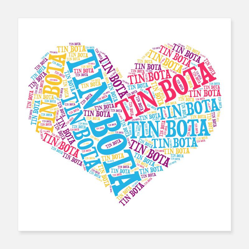 T-Shirt Tin Bota Wortwolke Herz Emilia Romagna Poster 40x40 cm