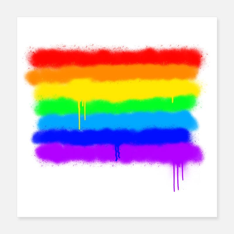 Pride Rainbow Colours / RGB Graffiti Poster 40x40 cm