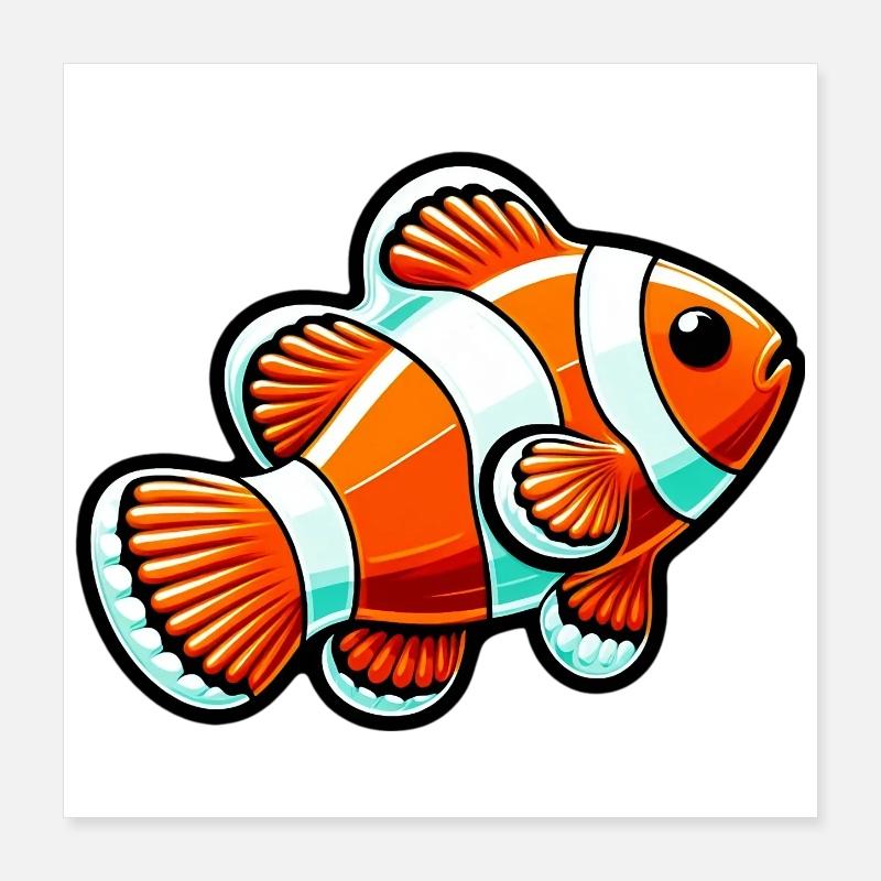 Poisson-clown Poster 40 x 40 cm