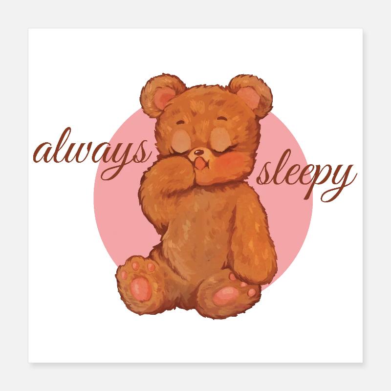 Ours toujours endormis Poster 40 x 40 cm