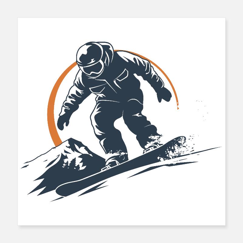 Snowboarder Graphic Poster 16" x 16" (40x40 cm)