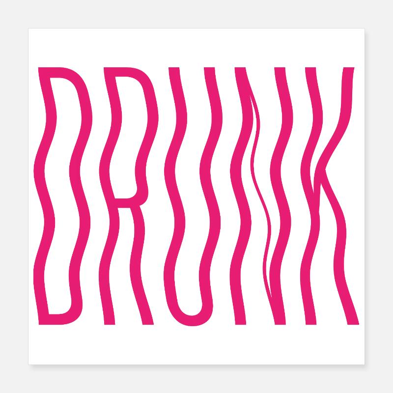 Drunk – Distorted Party Vibe Poster 16" x 16" (40x40 cm)