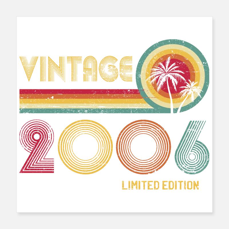 Vintage Retro Sunburst 2000 Limitierte Auflage Poster 40x40 cm