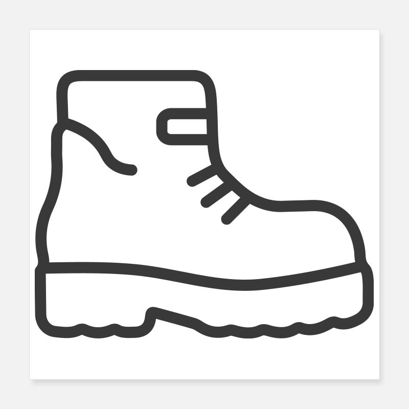 Icône de chaussure de randonnée Poster 40 x 40 cm