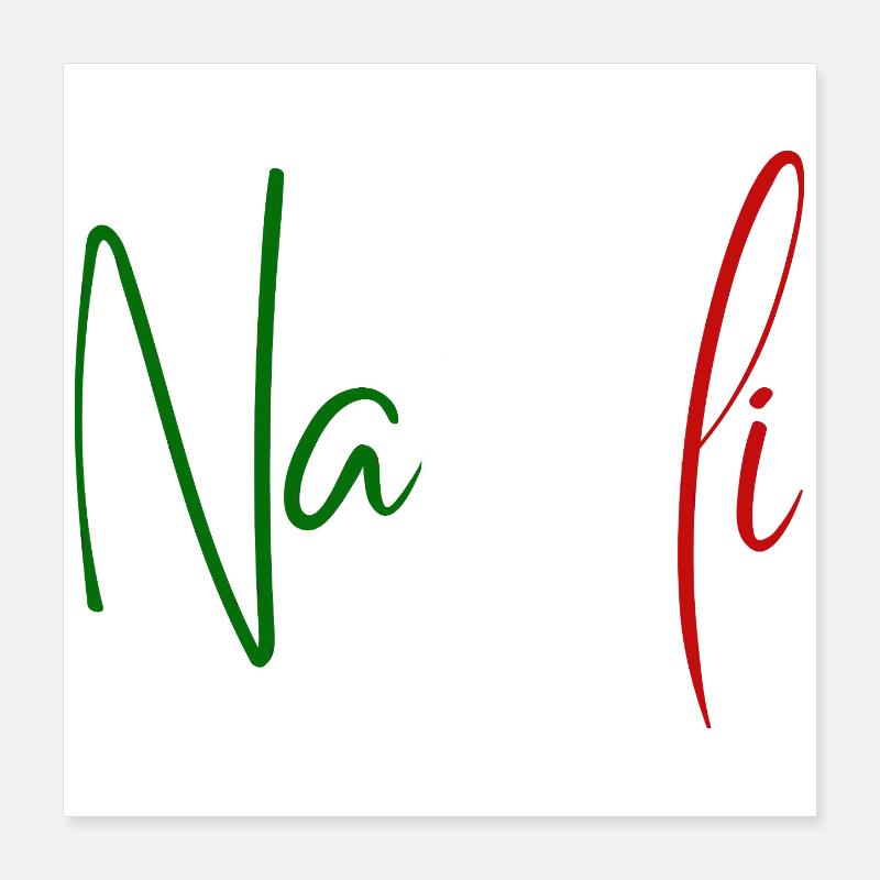 I love Naples, elegant minimalist design Poster 16" x 16" (40x40 cm)