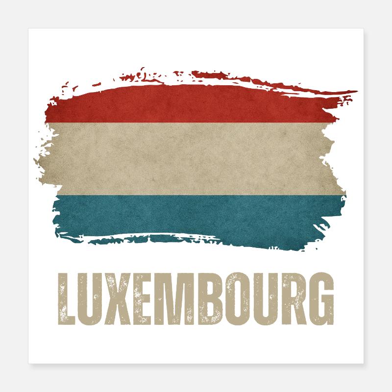 Drapeau du Luxembourg, j’adore le Luxembourg Poster 40 x 40 cm