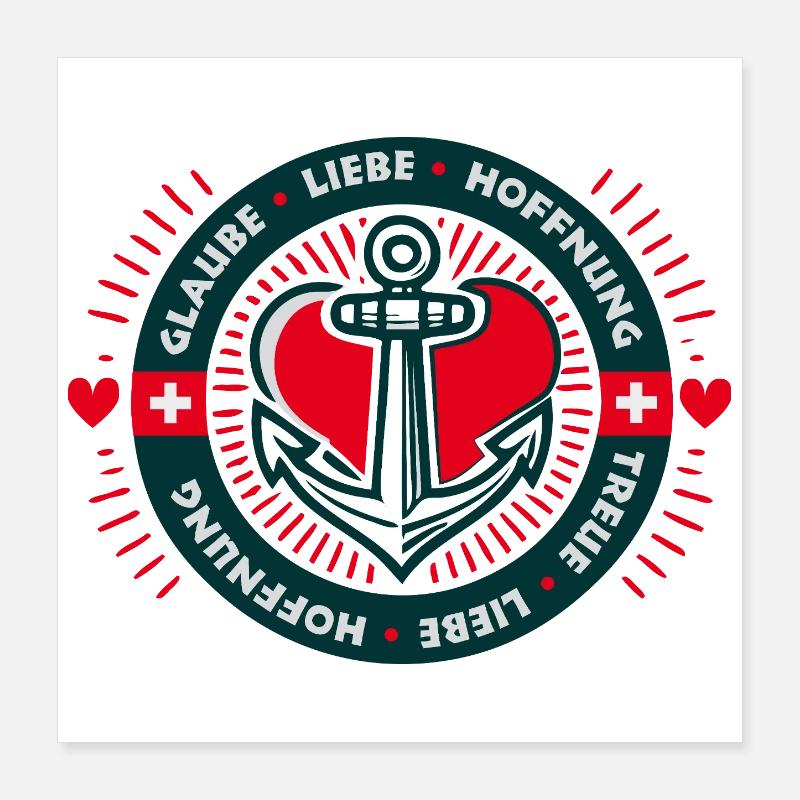 Glaube Liebe Hoffnung Poster 40x40 cm