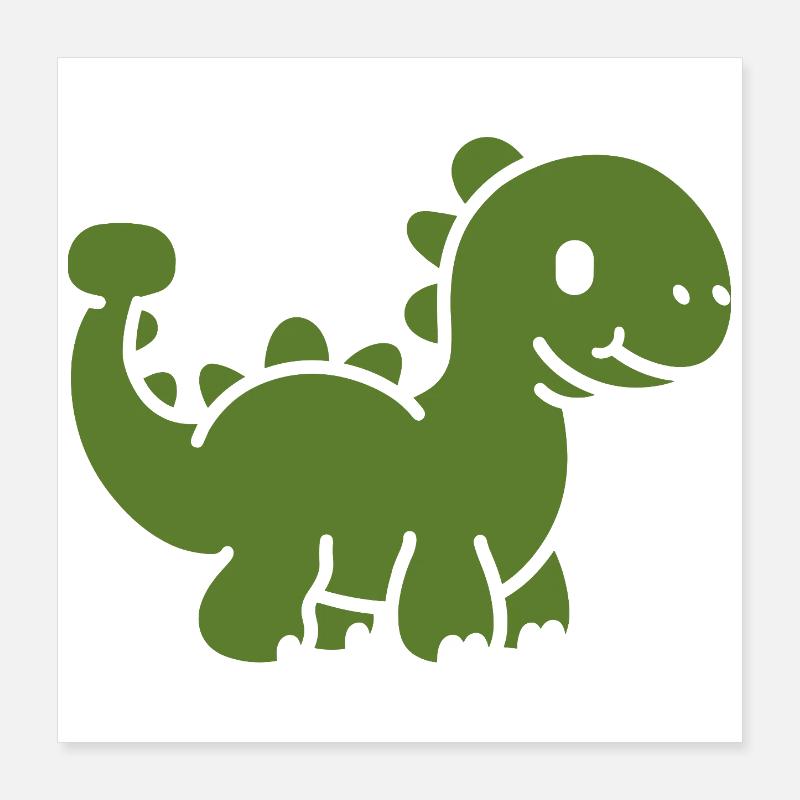 Mignon Petit dinosaure Poster 40 x 40 cm
