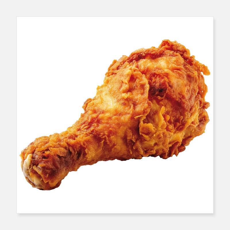 Fast-food aux ailes de poulet frites Poster 40 x 40 cm