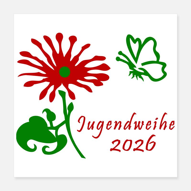 Consécration de la jeunesse 2026 Fleur et Papillon Poster 40 x 40 cm