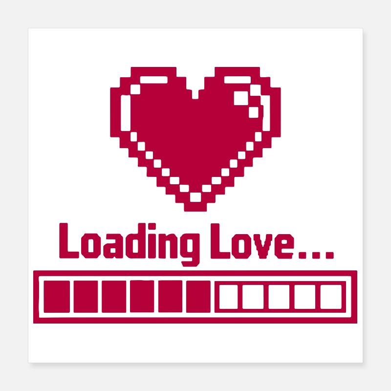 Pixel Heart Loading Bar Saint-Valentin - Avec amour Poster 40 x 40 cm