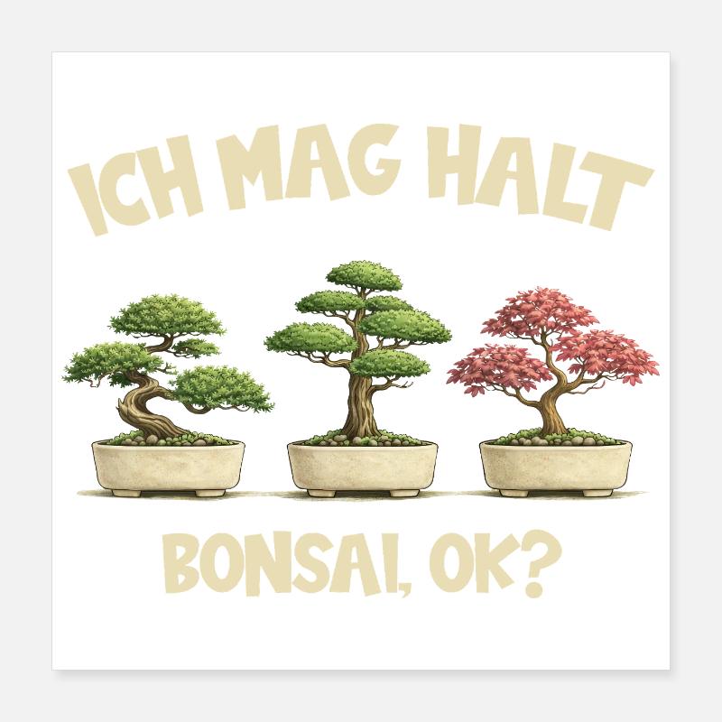 Bonsai Pflanzen Poster 40x40 cm