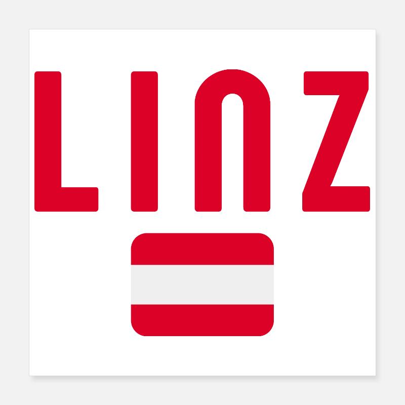 Drapeau de Linz Autriche Poster 40 x 40 cm