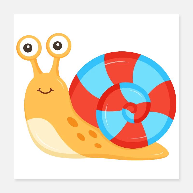 Funny Baby Snail Poster 16" x 16" (40x40 cm)