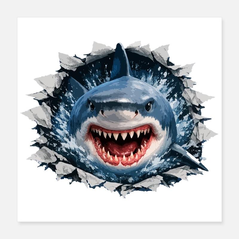 Conception de l’épidémie de requins de rupture Poster 40 x 40 cm