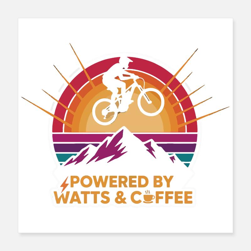 Powered By Watts And Coffee EMTB Poster 16" x 16" (40x40 cm)