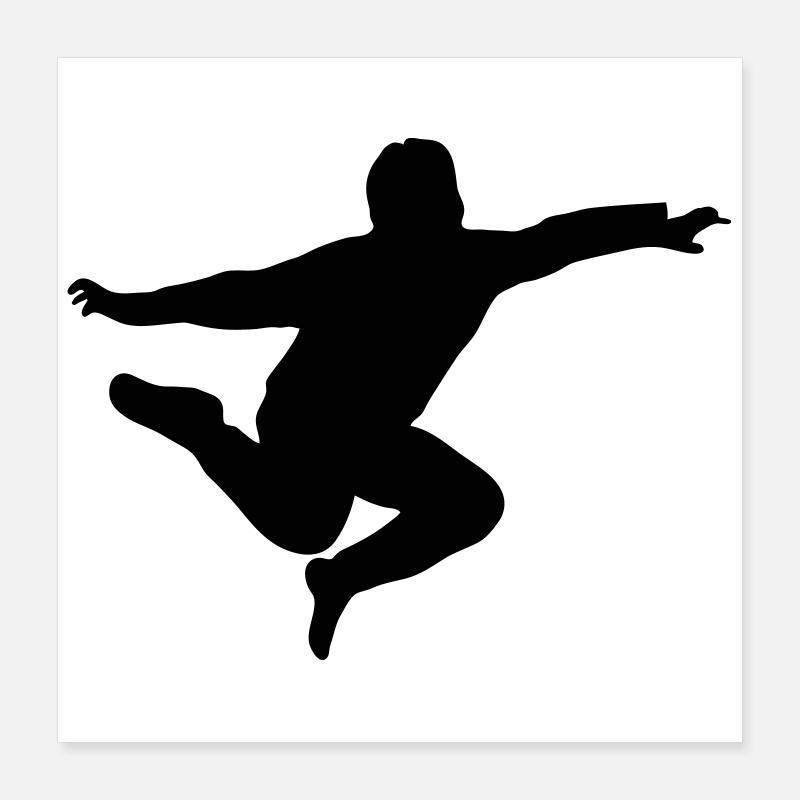 springender junge Poster 40x40 cm