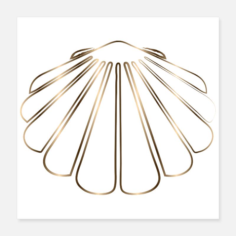 dessin chatoyant d’une coquille Saint-Jacques Poster 40 x 40 cm