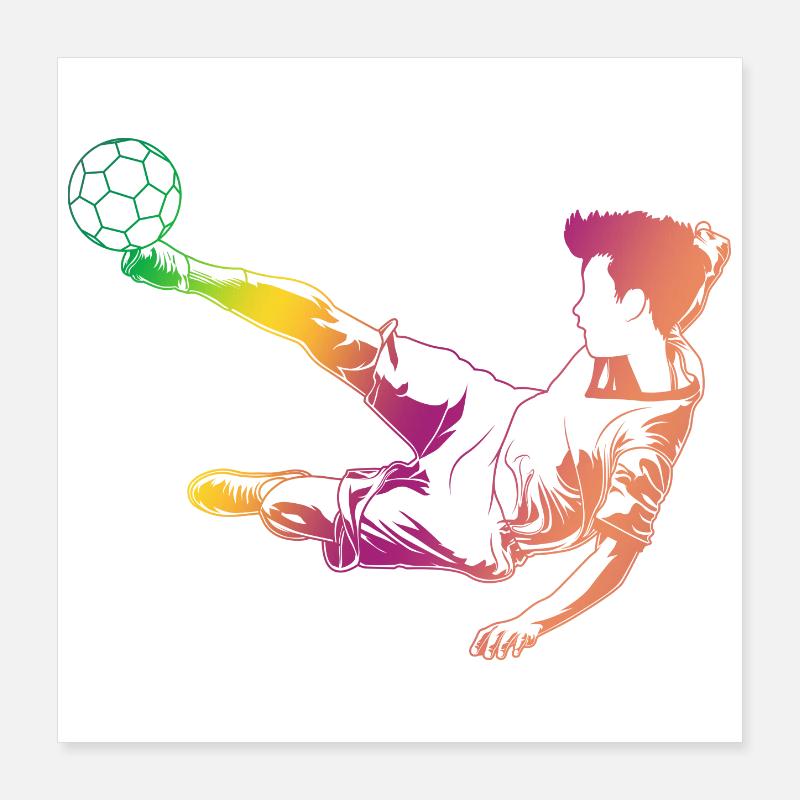 Fußball Skizze Poster 40x40 cm