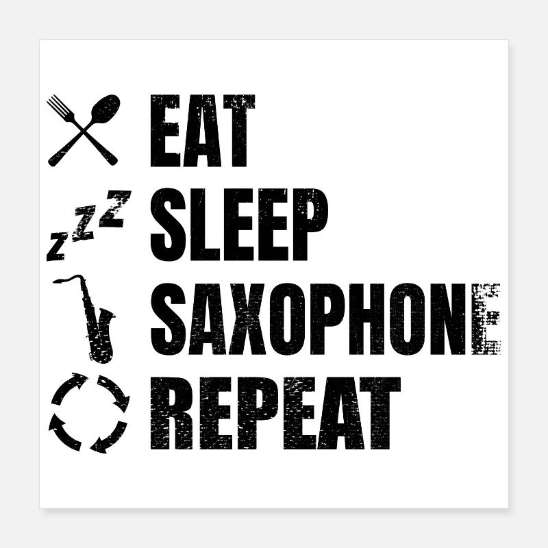 Saxophone player daily routine Poster 16" x 16" (40x40 cm)