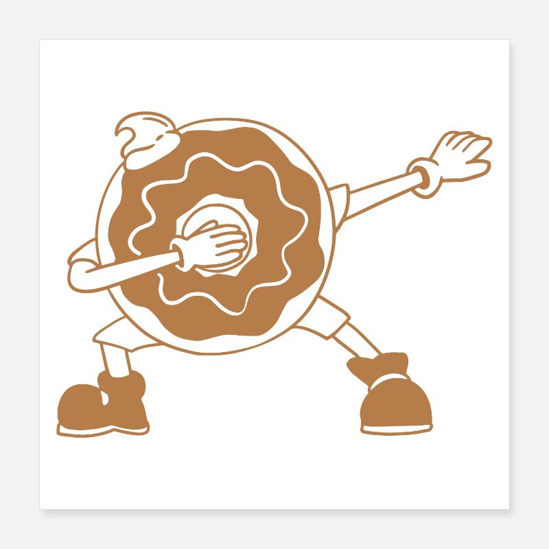 Dabbing Donut Poster 40x40 cm