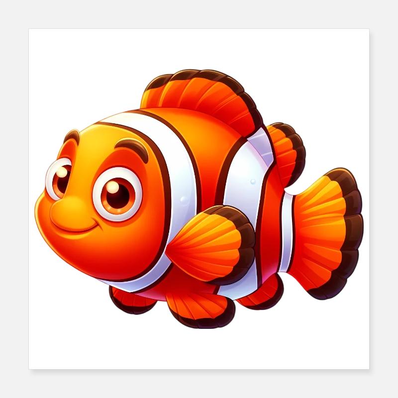 Poisson-clown Poster 40 x 40 cm