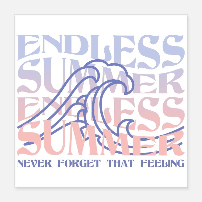 Endless Summer – Vagues et ambiance de plage Poster 40 x 40 cm