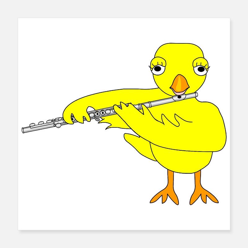 Flûte poussin Poster 40 x 40 cm