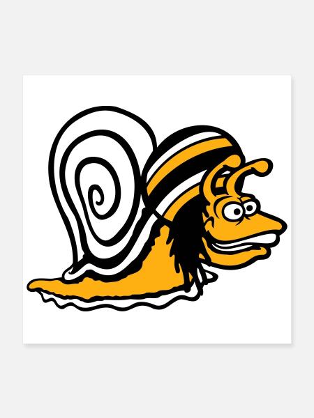 escargot reggae musique rasta cheveux chapeau Jamaïque - Poster 40 x 40 cm - blanc - Devant