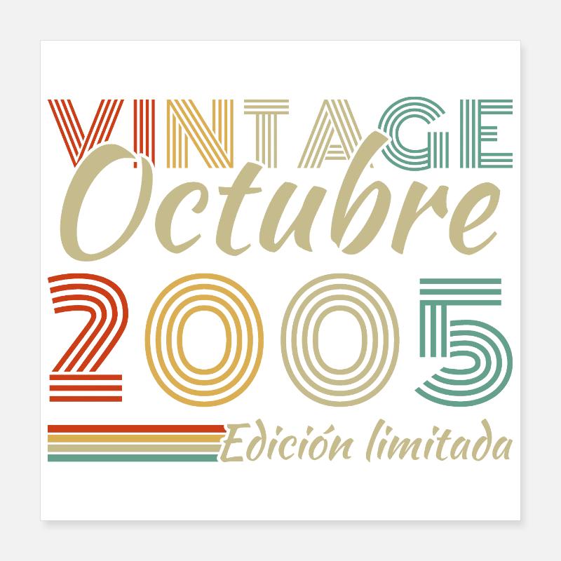October 2005 Vinatge Retro Birthday Gift Poster 16" x 16" (40x40 cm)