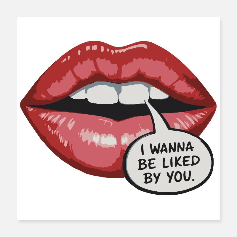 Bold Lip Pop Art: Werde gemocht Poster 40x40 cm