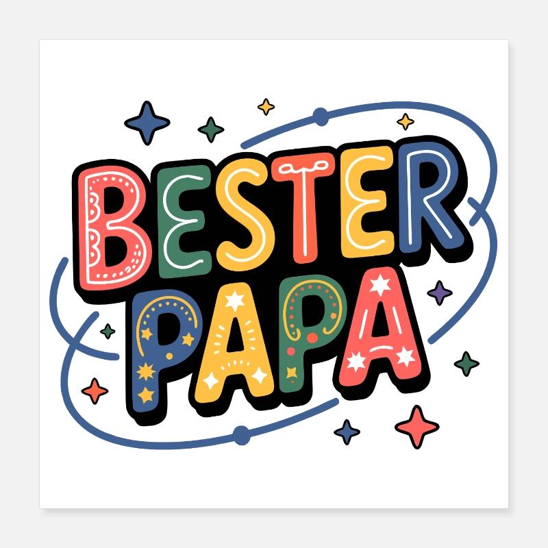 Bester Papa – bunte Buchstaben Poster 40x40 cm
