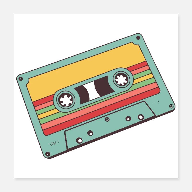 Retro Pastell Kassette Poster 40x40 cm