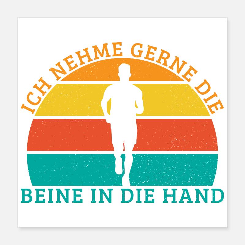 Courir aime prendre la main dans la main Coureurs Poster 40 x 40 cm