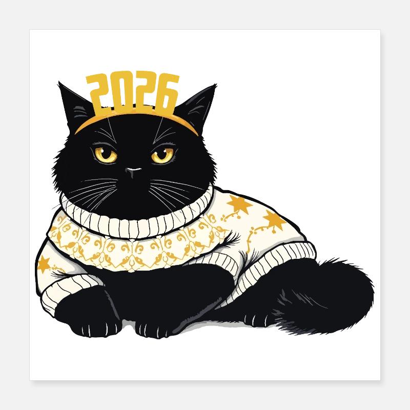 Neujahr 2026 Design Poster 40x40 cm