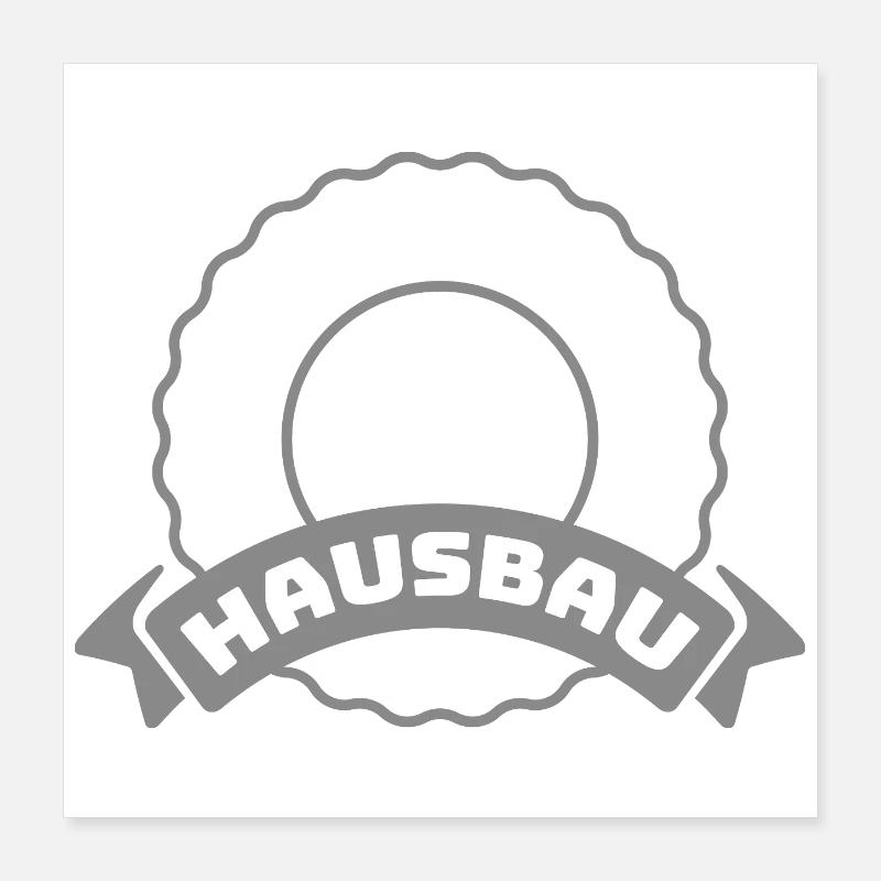 Team House Building Badge Logo Poster 16" x 16" (40x40 cm)