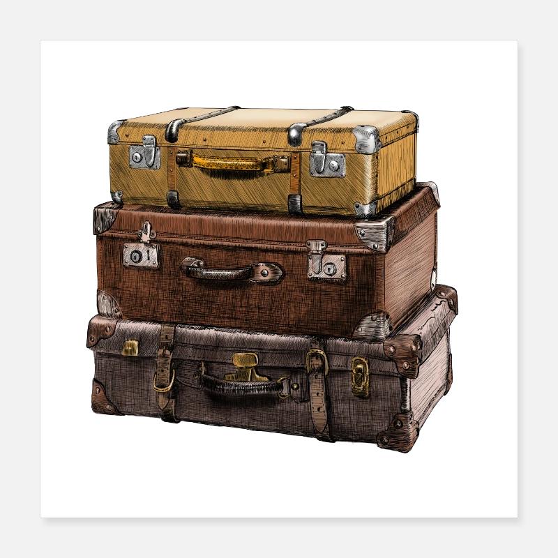 suitcase Poster 40x40 cm