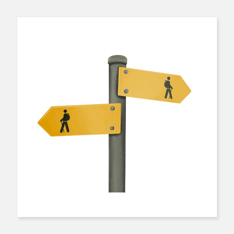 Wanderschild Wegweiser Poster 40x40 cm