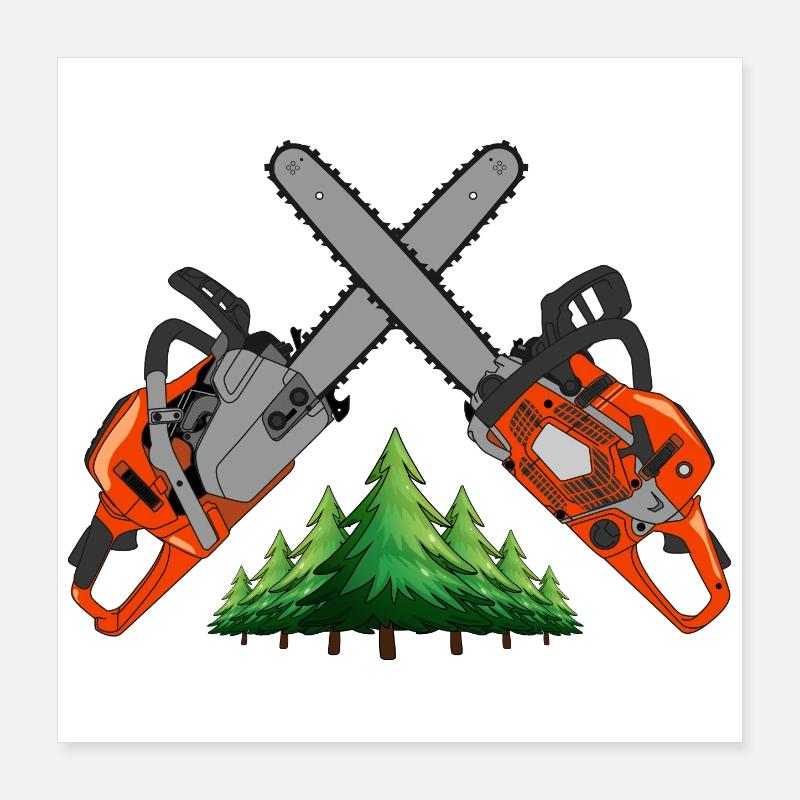 Chainsaw - Green forest Poster 16" x 16" (40x40 cm)