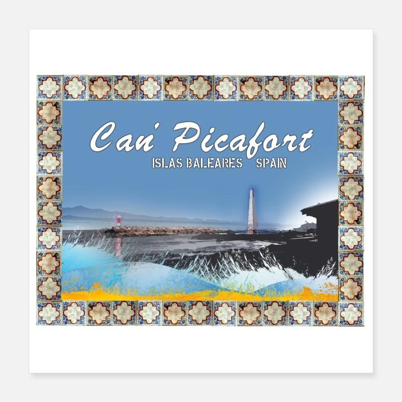 Can Picafort Coastal Landscape Poster 16" x 16" (40x40 cm)