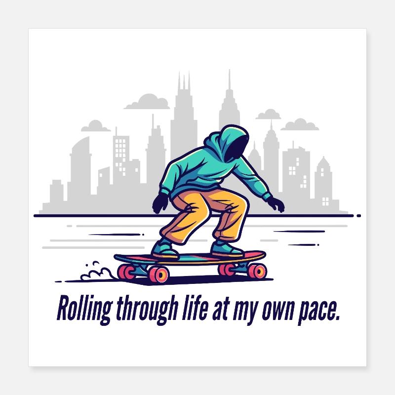Rolling Through Life Poster 40x40 cm