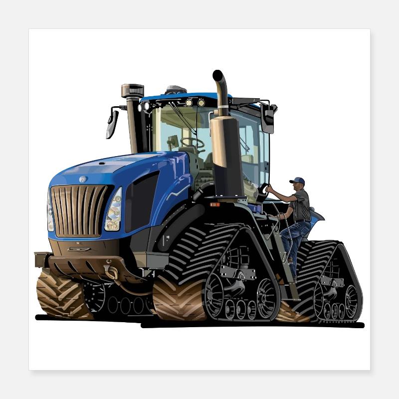 Tracteur à chenilles Poster 40 x 40 cm