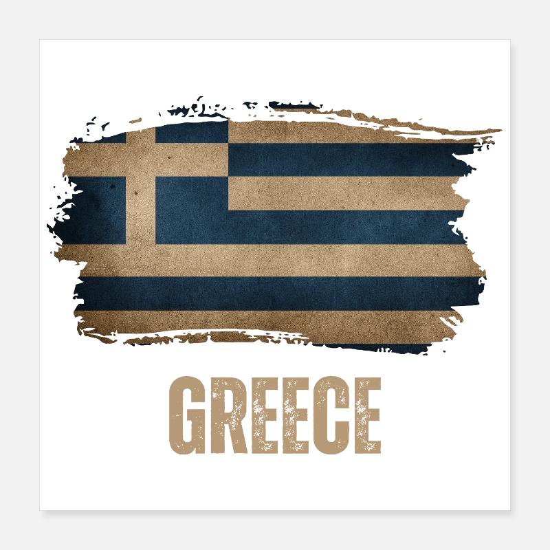 Drapeau grunge de la Grèce, j’adore la Grèce Poster 40 x 40 cm