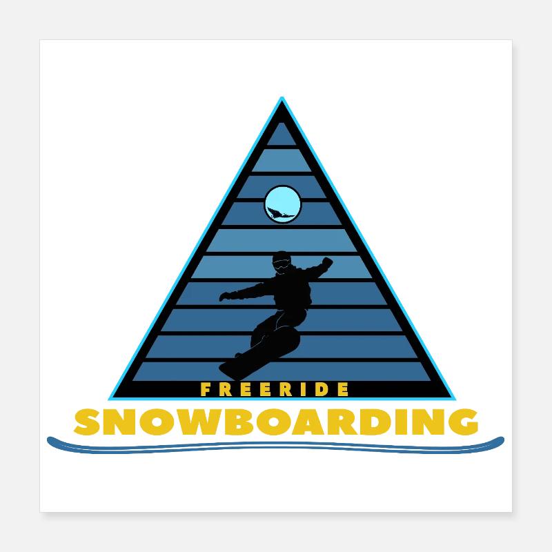 Freeride snowboarding Poster 16" x 16" (40x40 cm)