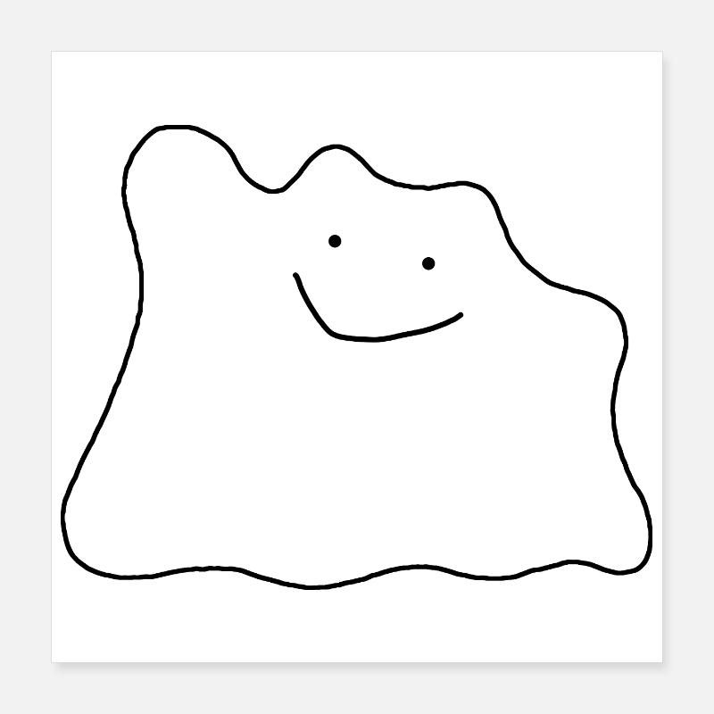 Friendly blob Poster 40x40 cm